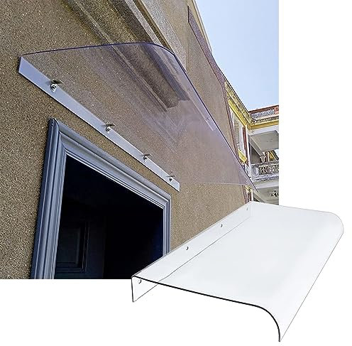 Auvent de Porte Marquise d'Entrée 100cm 120cm 40cm 160cm 240cm 280cm Auvent de fenêtre Extérieur, Polycarbonate, Toit Abri Solaire Protection