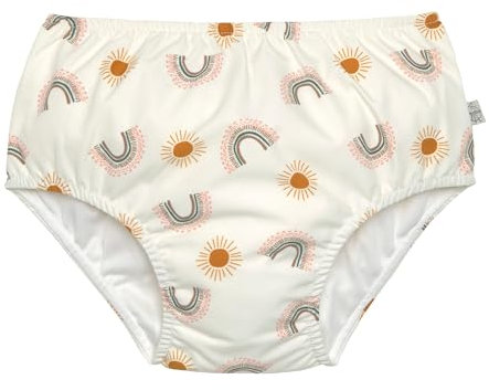 LÄSSIG Baby-und Kleinkind-Schwimmwindel Badewindel Badehose mit Windel mit UV-Schutz Rainbow nature 13-18 Monate