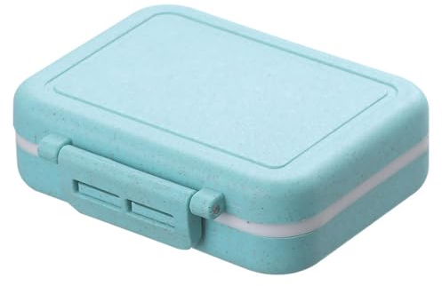 LEEQBCR 1 Stück Taschen-Pillenbox, Mini-Pillenbox, herausnehmbare Pillenbox, 3 Fächer täglicher Pillenhalter, tragbare Pillenbox für unterwegs, Vitaminpillenhalter, Pillen (blau)