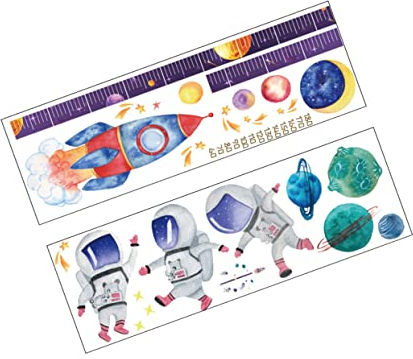 Hohopeti Wandaufkleber Für Den Kindergarten 1er-set Astronauten-messlatte Trendige Raumdekoration Leicht Zu Klebendes Material