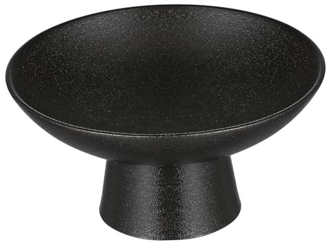 PartyKindom assiettes à biscuits hautes service the service à the décoration table plateau decoratif bol de fruits noirs décoratif grès plats en céramique de style Black Réutilisable