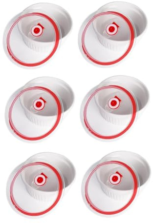 Vocdikficy Stampini con Coperchio da 8 Oz, Set da 6, Stampini per Souffle Crème Brulée In Porcellana Bianca con Coperchi, Tazze per Crema Pasticcera In Ceramica