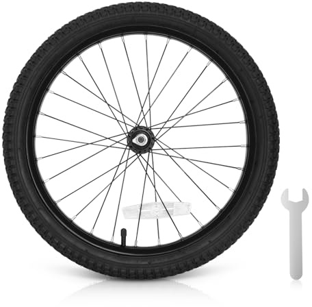 Exceedhub 18 Inch Kids Bike Front Wheels Replacement with Solid Air Rubber Tire and Inner Tube, Bicycle Bike Wheels Don't Fit with Huffy Bike