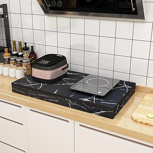 Cubre Encimera Gas, Protector Cocina Gas Completamente Cerradas, Protector Encimera Cocina y Bandejas de Madera Para Servir.(Natural)
