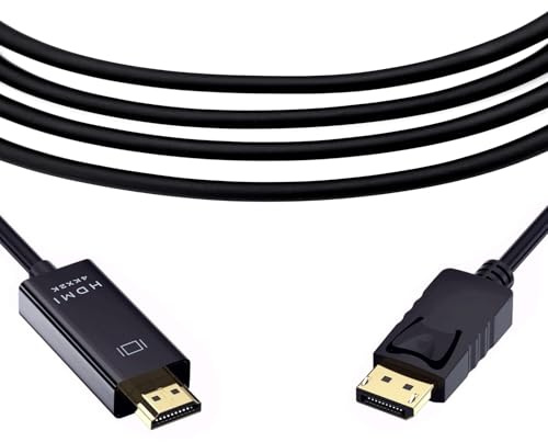 JZK 1.8M Cavo DisplayPort DP a HDMI 2.0 4K per laptop/PC a monitor/TV, nucleo in rame puro, adattatore Display Port a HDMI per Lenovo, per HP, per Dell, per Asus, per NVIDIA
