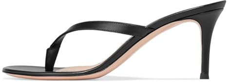 Högklackade sandaler för kvinnor med tårem tunn stilettklack slip-on tunga klänningsskor för cocktailkvällar och nattklubbsutflykter på kvällen