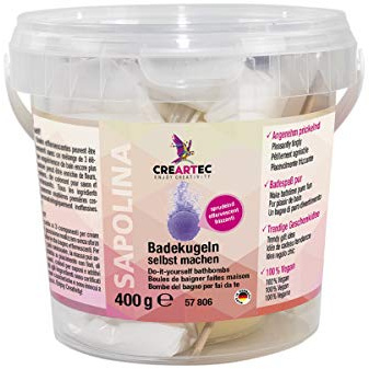 CREARTEC Lot de boules de bain pour la fabrication de boules de bain - Rafraîchissement apaisant pour la peau - Seau de 400 g - Fabriqué en Allemagne