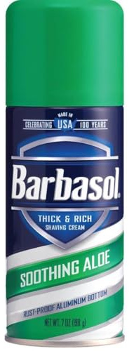 PERIO PROD Barbasol Soothing Aloe Thick & Rich Shave Cream, 7 Oz, Pack of 1