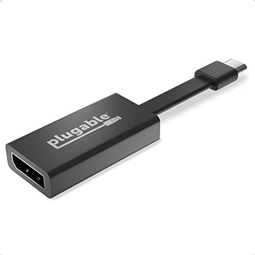Plugable USB C to DisplayPort Adapter 4K 60Hz - Driverless Thunderbolt 3 to DisplayPort Adapter Compatible with MacBook Pro, Windows, Chromebooks, iPad Pro, Dell XPS, and more