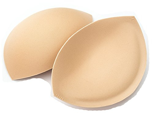 Sew in Bra Cups - Lightly Padded - A to E Cup Ivory Beige or Black (Beige, E)