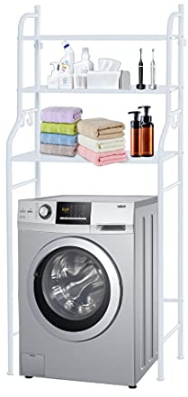 MAGIC SELECT Scaffale sopra lavatrice | Mensola da Bagno e Lavanderia Salvaspazio con 3 ripiani | Scaffale Organizer Impermeabile | Regolabili in altezza