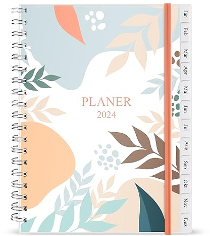 Kalender 2026, A5-Wochenplaner mit Monatsregistern, Jan 2026-Dec 2026, Diary 2026 elastischer Verschluss, Doppeldrahtbindung, einfache Organisation täglichen Lebens, 14,8×21cm, Planer 2026