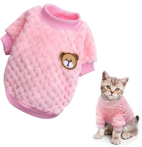 Jersey para Perro, Suéter para Mascotas, Suave Ropa De Invierno para Perro, Abrigo Cálido para Cachorros Perros Gatos, Invierno Perros Nieve Lana del Perrito Traje Caliente Ropa de Abrigo, rosa