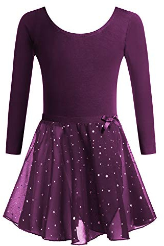 Arshiner Traje de Ballet Vestido de Ballet para Niñas de Dos Piezas Ropa de Ballet para Niños de Manga Corta Leotardo de Ballet de Algodón con Falda Tutú 3-11 Años