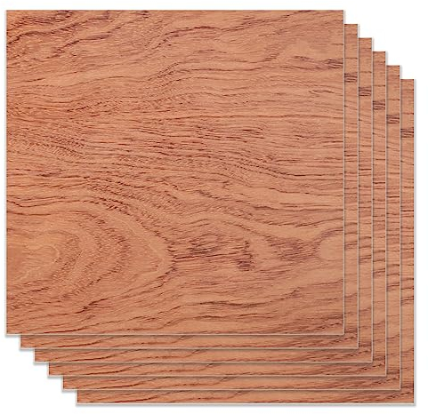 Risegun Legno Artigianale Non Trattato, Compensato Per Pannelli In Legno Artigianale, 6 Pezzi di Compensato di Mogano Brasiliano da 30cmX30cmX3mm, Adatto Per L'Incisione E Il Taglio Laser