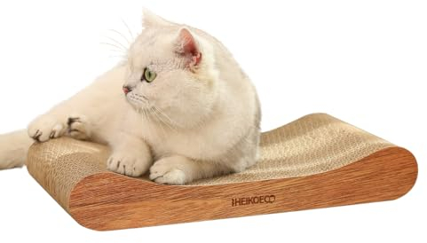 Heikoeco® Kratzbretter Katze, 2 in 1 Kratzpappe für Katzen, Katzenspielzeug Lounge-Katzensofa aus Hochwertiger Wellpapp, Lounge-Bett 42 × 6.5 × 20 cm