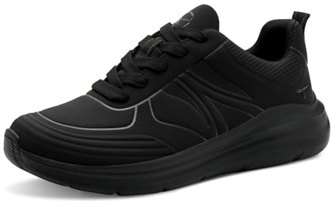Tamaris Comfort Damen Sneaker flach mit Chunky-Sohle Vegan, Schwarz (Black), 40 EU