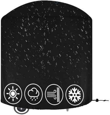 NAKIHOUSE Grillabdeckung Wetterfest 210D Oxford-Stoff BBQ Grill Abdeckhaube, atmungsaktiv UV- & wasserbeständig, Schutz for Wind & Wetter Gasgrill Grillabdeckung, Ø71x68cm