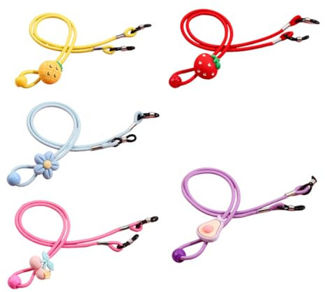 QEDBOJE 5 Stück Kinder Brillenband verstellbar Lesebrille Sonnenbrille Strap Brillenschnur Brillenkette Brillenkordel Sport