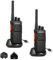 HESENATE HT66 PMR446 License-Free Walkie Talkies - Long Range Two-Way Radio, USB-C Rechargeable 16 Channel VOX Hands-Free, for Business Outdoor Camping Construction (2 Pack, Black)