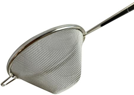 Fackelmann Colino conico Ø 10 cm, con piedini d'appoggio, materiale in acciaio stagnato, maglia fine ideale per filtrare liquidi, dimensioni Ø 10 x 21,5 cm