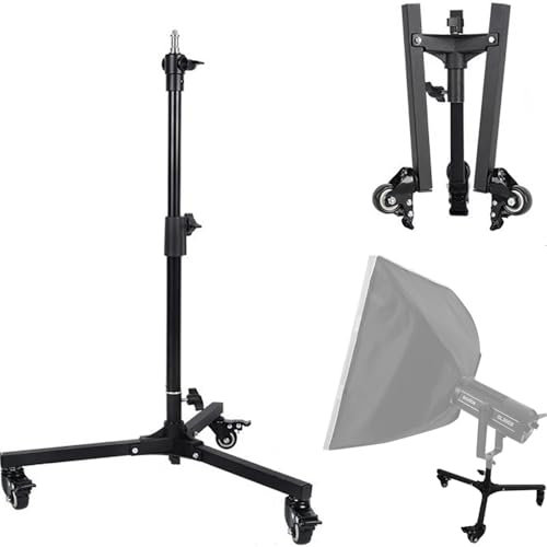 Galgenstativ,Lampenstativ,Licht stativ,Lichtstativ mit Umlenkrolle,Teleskopierbar und einstellbar,Höhe max 75cm,1/4 und 3/8 Schraubanschlüsse,Maximale Tragfähigkeit 50kg für Fotografie Studio Outdoor