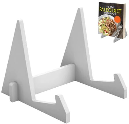 HAMKU Rimovibile Acrilico leggio per libri leggio da tavolo espositore libri leggio da tavolo per libri stand di ricette per tenere libri di cucina e libri（Bianco）