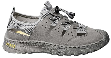 Sandales sportives pour homme - Sandales de randonnée avec lacets - Sandales de trekking fermées - Chaussures plates et confortables - Chaussures d'été antidérapantes - Chaussures de randonnée pour