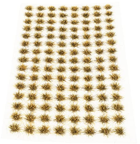 JOINPAYA Touffes d'herbe Statique Miniatures en Résine Khaki 104 Touffes par Boîte Taille Mini Découpe pour Décor de Train Miniature