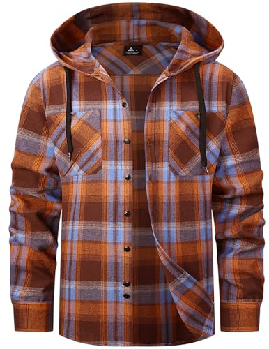 SwissWell Chemise Homme à Carreaux Capuche Chemise Bucheron Homme Flanelle Surchemise Manches Longues