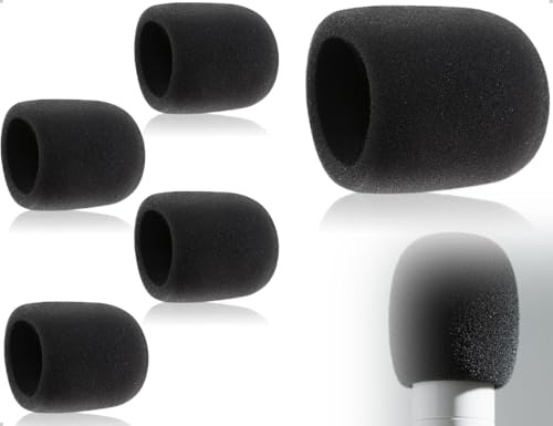 ZoeTekway 4 Stück Mikrofon Windschutz,Waschbarer Elastischer Staubdicht Verdickter Schaumstoff Handmikrofon Popschutz,verwendet für KTV,Familienfeier,Outdoor-Aktivitäten(Schwarz)