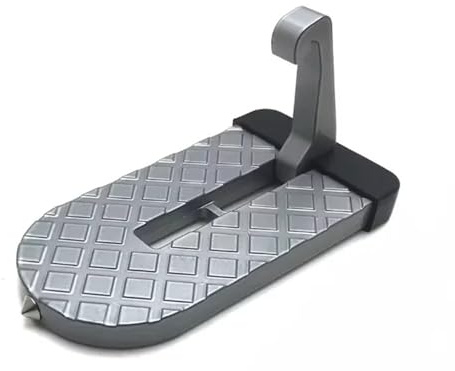 pedale piede pedale piede auto Pedale per portapacchi pieghevole per auto, gancio di sicurezza in lega di alluminio, martello di sicurezza, accessorio universale per auto(1pcs silver)