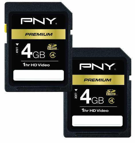 PNY 4 GB Optima (SDHC) 2-Pack 4 GB SDHC Flash Memory – Flash Memory (4 GB, SDHC, Black)