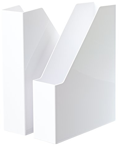 HAN i-Line - Portariviste elegante e moderno, per quaderni, riviste e cartelline fino al formato A4/C4, 2 pezzi, bianco, 16501-12