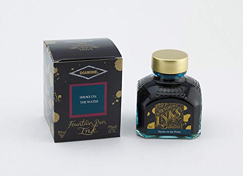 Diamine - Fountain Pen Ink, Smoke on the Water', 80ml, blue, green