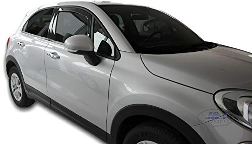 J&J AUTOMOTIVE Windabweiser passend für FIAT 500X 5-Türer 2014-2024 2tlg, Heko Regenabweiser Vorne Getönt Dunkel Passform