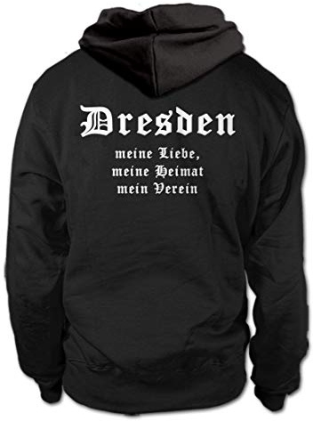 shirtloge - Dresden - Meine Liebe, Meine Heimat, Mein Verein - Fussball Fan Kapuzenpullover Hoodie - Größe M