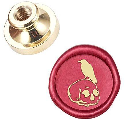 CRASPIRE Sello de Cera Cabeza de Sello Cuervo Sellado Extraíble Cabeza de Sello de Latón 25 mm para Sobres de Regalo Creativos Invitaciones Tarjetas Decoración