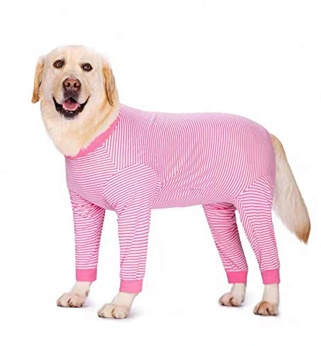 Yeapeeto Dog Onesie Surgery Recovery Suit for Large Medium Bodysuit Dogs Pajamas PJS Full Body for Shedding, Prevent Licking, Wound Protection, Cone Alternative(7XL, Pink)