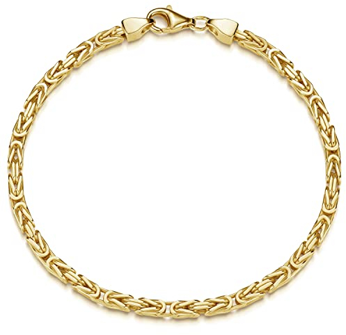 Materia Massives Herren Armband Silber 925 - vergoldete Königskette 3mm breit SA-152-19cm