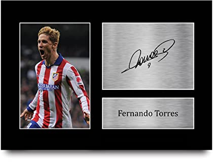 HWC Trading A4 Fernando Torres Atletico Madrid Regalos Impresos Imagen De Autógrafo Firmado Para Los Aficionados Al Fútbol Y Partidarios