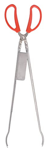 Natudeco Pinze per Granchi Pinze per Pesci in Acciaio Inossidabile Clip Multifunzione Antiscivolo Pinze per Pesci Lunghi Manici in Plastica Lunghezza 51 cm Design della Punta della (Bocca Curva)