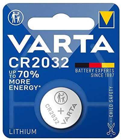 Batería de Litio 3V CR2032 Ø20,0x3,2mm (Blister 1 Unidad) Ideal para Relojes, calculadoras y Dispositivos electrónicos pequeños.