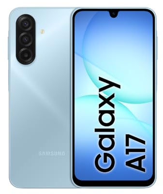 Samsung Galaxy A17 4G, AI Smartphone, Slim 7.5mm Frame, Large Screen Unlocked Phone, 50MP Camera, 128GB Storage, 4GB Memory, 5000 mAh Battery, Light Blue, 3 Year Samsung Extended Warranty (UK Version)