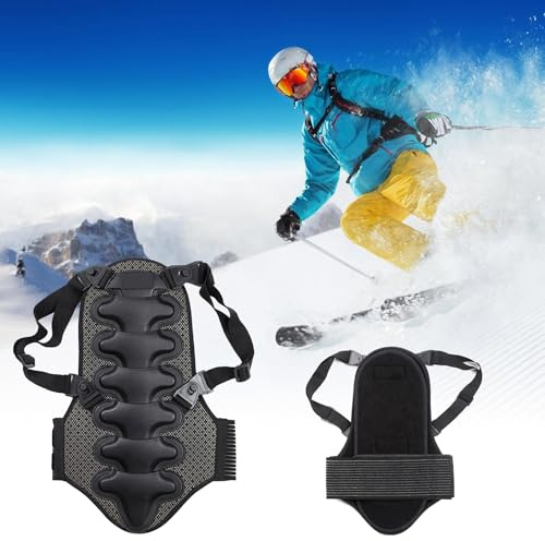 Shntig Protector de columna vertebral, protector de espalda, protector de columna vertebral para y adolescentes, equipo de protección para snowboard, patinaje, esquí y motociclismo