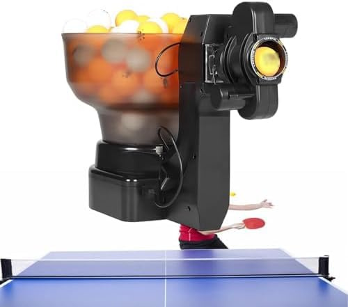 Robot da ping pong automatico con telecomando, 36 opzioni di rotazione, design portatile per una migliore pratica e sviluppo delle abilità