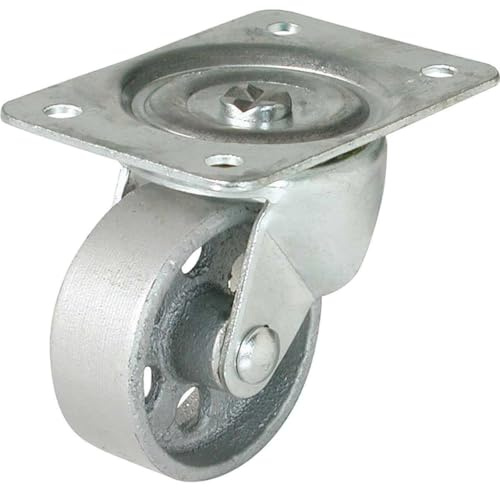 Shepherd Hardware 9174 2-Inch Cast Iron Swivel Plate Caster, 125-lb Load Capacity,Silver