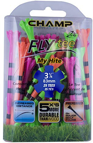 Champ 86513 Zarma Flytee My Hite 3-1/4 25 Count Citrus Mix with Black Stripes Golf Tees
