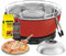 YeseatIs by FEUERDESIGN - Vesuvio Grill ROT - Kit mit ZÜNDGEL + Kohle 3 Kg + GRILLZANGE + Pizzastein mit Schaufel + Kuppel aus Edelstahl