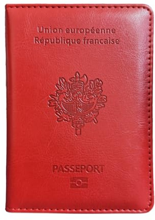 EASYLAVIE Porte Passeport Housse Protège Passeports Cuir Pochette étui pour Passeport Voyage Protection Housse de Passeport (Rouge)